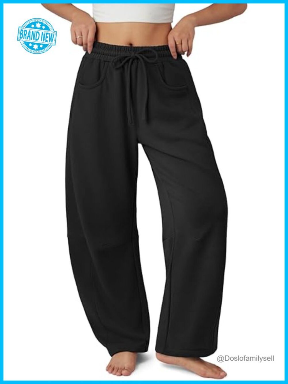 Barrel Sweatpants Women Wide Leg Baggy Lounge Pants with Pockets